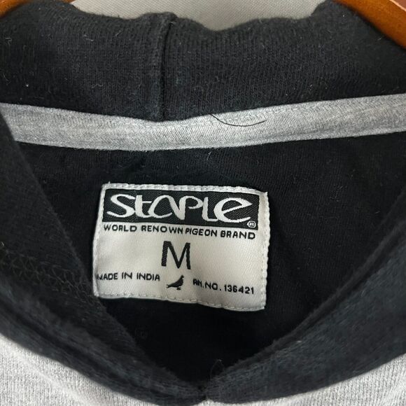 Rare Staple Pigeon Mens Sweater Size Medium Hoodie Pullover Gray Mulitcolor Riot - Picture 4 of 8